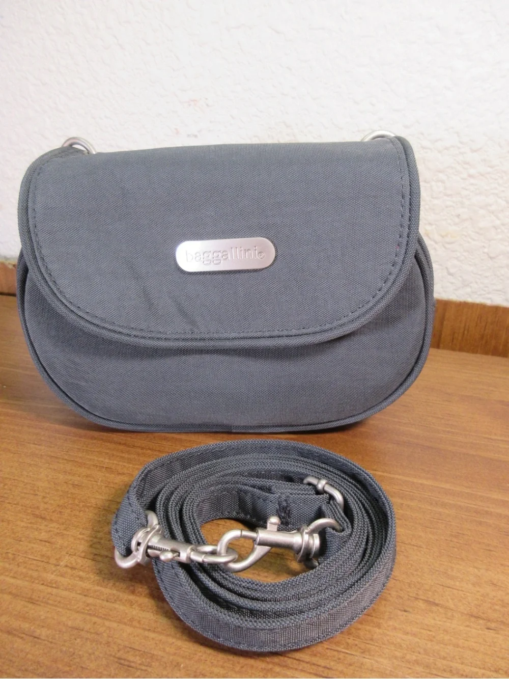 Baggallini Charcoal Gray Compact Crossbody